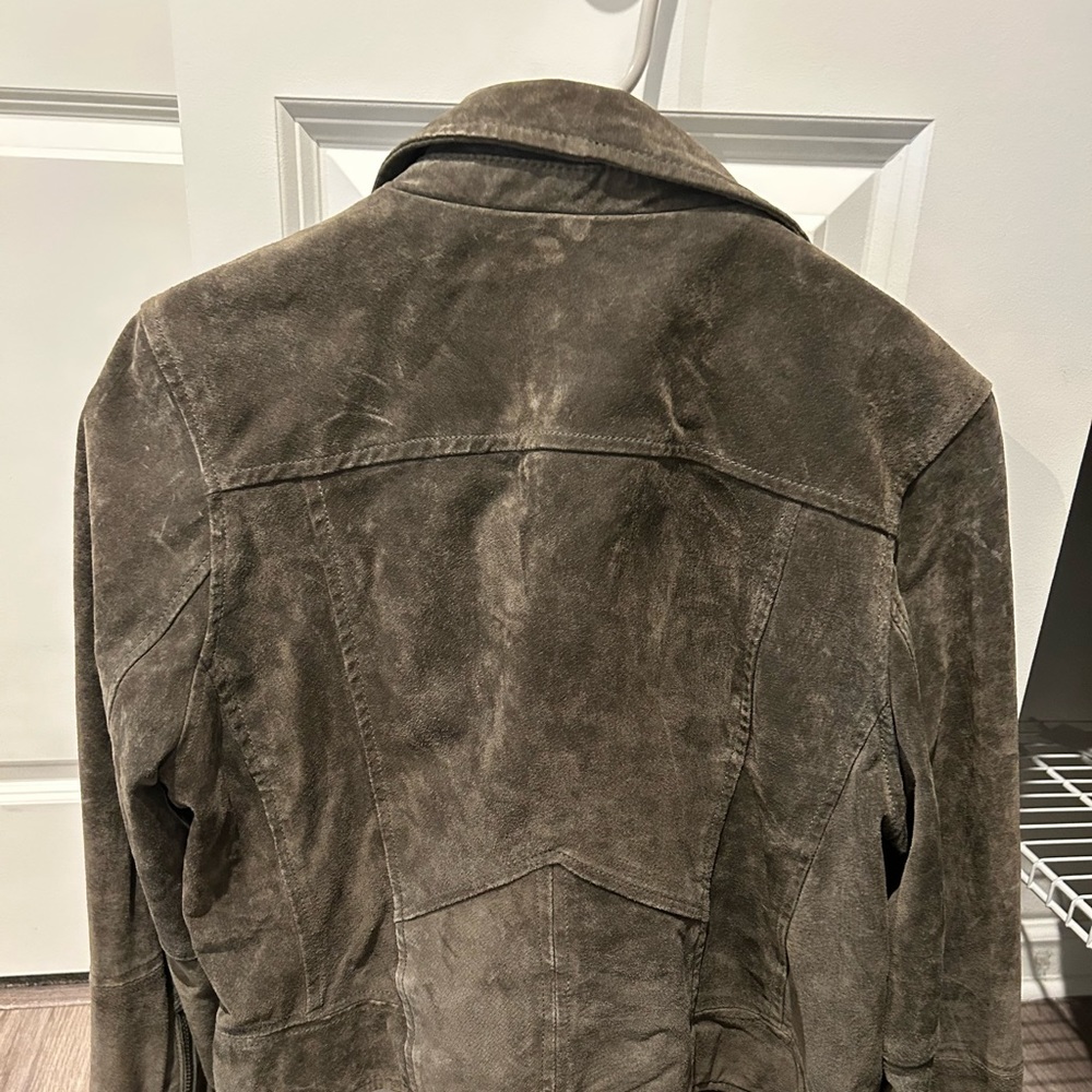 Beautiful green suede motorcycle jacket by SL8.